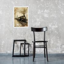 Quadro Decorativo Trem Maria Fumaça Retrô 24x18cm - com vidro