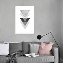 Quadro Decorativo Triangulo Escandinavo, Tons de Cinza Sem Moldura