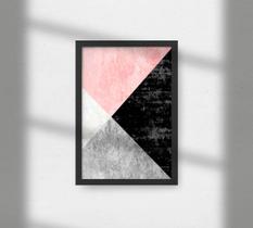 Quadro decorativo - triângulos rosa e preto - WR HOME DECOR