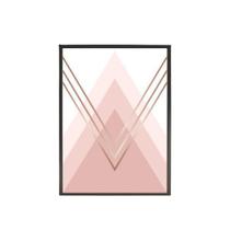 Quadro Decorativo Triângulos Rosês 20X30Cm Quadro Decorativo Triângulos Rosês 20X30Cm