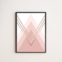 Quadro Decorativo Triângulos Rosês 24x18cm - com vidro Quadro Decorativo Triângulos Rosês 24x18cm - com vidro