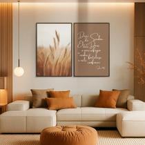 Quadro Decorativo Trigo e Versículo Bíblico Quadro Decorativo Trigo e Versículo Bíblico