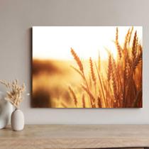 Quadro Decorativo Trigo Paisagem Campo Colheita Tecido Canvas