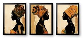 Quadro Decorativo Trio Africanas 60 x 40