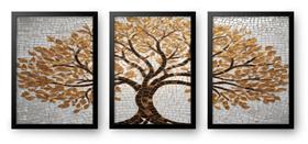 Quadro Decorativo Trio Árvore Mosaico 60 x 40 Quadro Decorativo Trio Árvore Mosaico 60 x 40