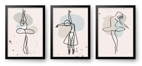 Quadro Decorativo Trio Balet Minimalista 60 x 40 Quadro Decorativo Trio Balet Minimalista 60 x 40