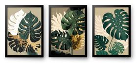 Quadro Decorativo Trio Costela de Adão Clássica 60 x 40