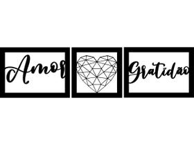 Quadro Decorativo Trio De Quadro Amor Gratidão Enfeites Quadro Decorativo Trio De Quadro Amor Gratidão Enfeites