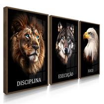 Quadro Decorativo Trio Disciplina Arte Para Escritório Sala 70x50 com Moldura