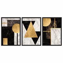 Quadro Decorativo Trio Formas Geométricas 60x40 Sala Quarto Quadro Decorativo Trio Formas Geométricas 60x40 Sala Quarto