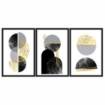 Quadro Decorativo Trio Geométrico Círculos 60x40 Sala Quarto Quadro Decorativo Trio Geométrico Círculos 60x40 Sala Quarto