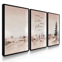 Quadro Decorativo Trio Jesus Pastor Cristo Fé Amor Senhor Deus Kit com Vidro