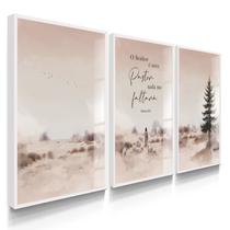 Quadro Decorativo Trio Jesus Pastor Deus Fé Sala 70x50 com Vidro Quadro Decorativo Trio Jesus Pastor Deus Fé Sala 70x50 com Vidro