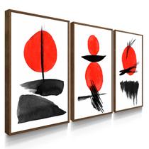 Quadro Decorativo Trio Olho de Sauron Japonês Cultura Sala 70x50 com Moldura