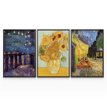 Quadro Decorativo Trio Van Gogh Grande Obras Releitura Em Canvas - Bimper Quadro Decorativo Trio Van Gogh Grande Obras Releitura Em Canvas - Bimper