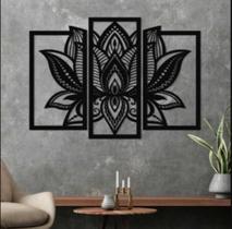 Quadro decorativo triplo Mandalas