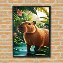 Quadro Decorativo Tropical Capivara - 70X50Cm