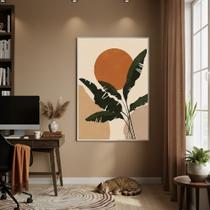 Quadro Decorativo Tropical Terroso 70x50cm Mold Preta