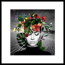 Quadro Decorativo Tropical Woman 40 cm x 40 cm