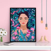 Quadro Decorativo Tropical Woman 45x34cm