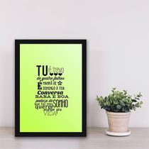 Quadro Decorativo Tu é Trevo De Quatro Folhas 45x34cm Quadro Decorativo Tu é Trevo De Quatro Folhas 45x34cm