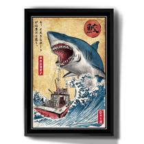 Quadro Decorativo Tubarão Arte Japonesa Cart Retro