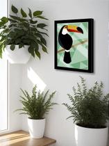 Quadro Decorativo Tucano Abstrato Sala Quarto + Vidro 33x25