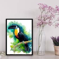 Quadro Decorativo Tucano Aquarela 45x34cm - com vidro Quadro Decorativo Tucano Aquarela 45x34cm - com vidro