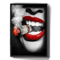 Quadro Decorativo Tumblr Dolar Na Boca Fumando Swag