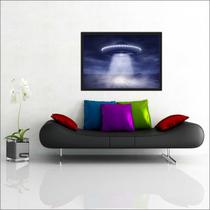 Quadro Decorativo Ufologia Disco Voador Salas Quartos Decorações Com Moldura