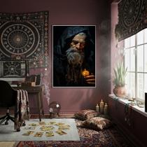 Quadro Decorativo Um Velho Mago - Feiticeiro - 70X50Cm Quadro Decorativo Um Velho Mago - Feiticeiro - 70X50Cm