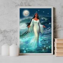Quadro Decorativo Umbanda Iemanjá 45X34Cm - Com Vidro Branca Quadro Decorativo Umbanda Iemanjá 45X34Cm - Com Vidro Branca