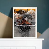 Quadro Decorativo Umbanda Oyá 45x34cm - Madeira Branca