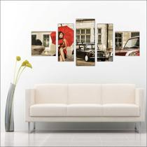 Quadro Decorativo Umbrella Guarda Chuva Mosaico Moderno 5 Peças TT5