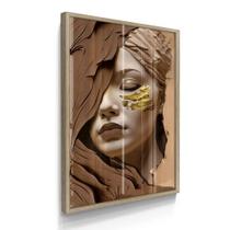 Quadro Decorativo Único Colagem Mulher Com Moldura