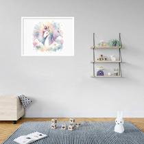 Quadro Decorativo Unicórnio Arco-Íris - 50X70Cm