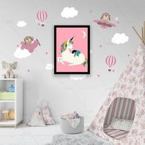 Quadro Decorativo Unicórnio Lua 45x34cm