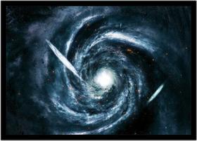 Quadro Decorativo Universo Buraco Negro Via Láctea Salas Quartos Com Moldura RC076