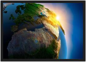 Quadro Decorativo Universo Galáxias Planeta Terra Estrelas Decorações Salas Com Moldura G08