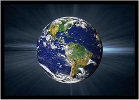 Quadro Decorativo Universo Planeta Terra Galáxias Via Láctea Salas Quartos Com Moldura RC072