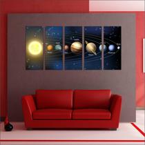 Quadro Decorativo Universo Planetas Espaço Galáxias Terra Lua Mosaico 5 Peças GG10 Quadro Decorativo Universo Planetas Espaço Galáxias Terra Lua Mosaico 5 Peças GG10