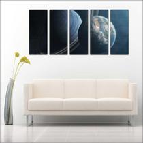 Quadro Decorativo Universo Planetas Espaço Galáxias Terra Lua Mosaico 5 Peças GG5 Quadro Decorativo Universo Planetas Espaço Galáxias Terra Lua Mosaico 5 Peças GG5