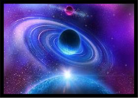 Quadro Decorativo Universo Planetas Galáxias Salas Quartos Escritórios Com Moldura RC004