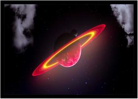 Quadro Decorativo Universo Planetas Galáxias Saturno Salas Quartos Com Moldura RC036