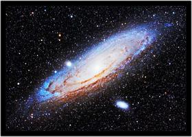 Quadro Decorativo Universo Planetas Galáxias Via Láctea Salas Quartos Com Moldura RC009