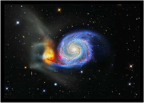 Quadro Decorativo Universo Planetas Galáxias Via Láctea Salas Quartos Com Moldura RC074
