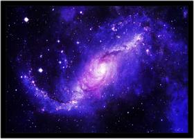 Quadro Decorativo Universo Planetas Galáxias Via Láctea Salas Quartos Com Moldura RC077