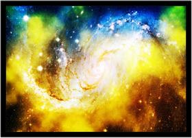 Quadro Decorativo Universo Planetas Galáxias Via Láctea Salas Quartos Com Moldura RC081