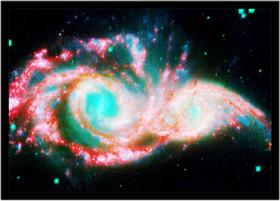 Quadro Decorativo Universo Planetas Galáxias Via Láctea Salas Quartos Com Moldura RC084