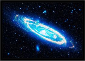 Quadro Decorativo Universo Planetas Galáxias Via Láctea Salas Quartos Com Moldura RC085